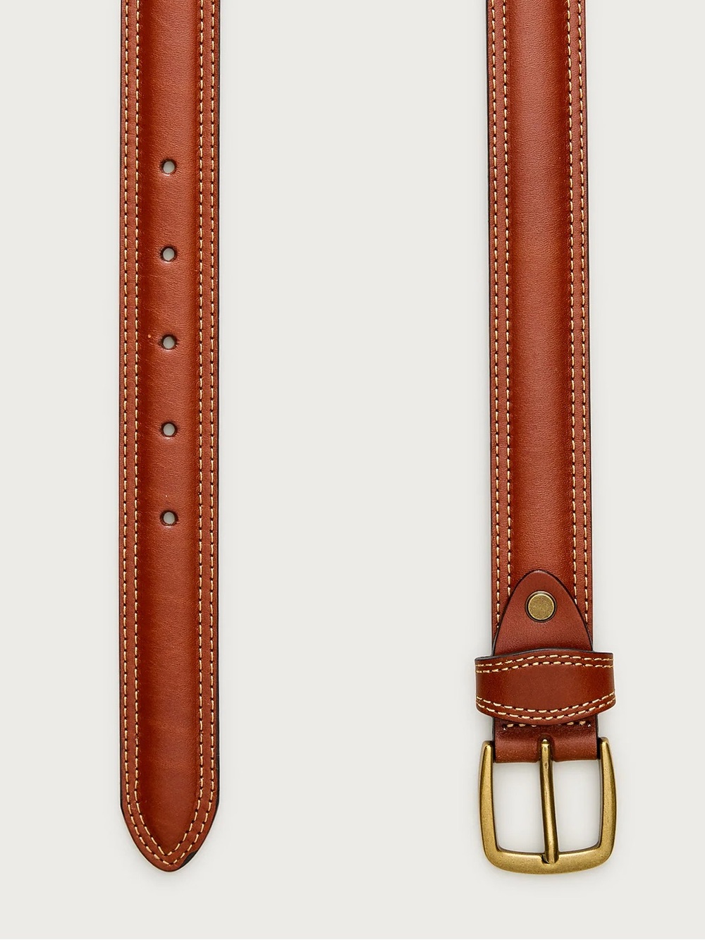 J. CREW Contrast-stitch belt in leather in Burnt Caramel Size 34 NWT $85 CQ919 - Picture 2 of 6